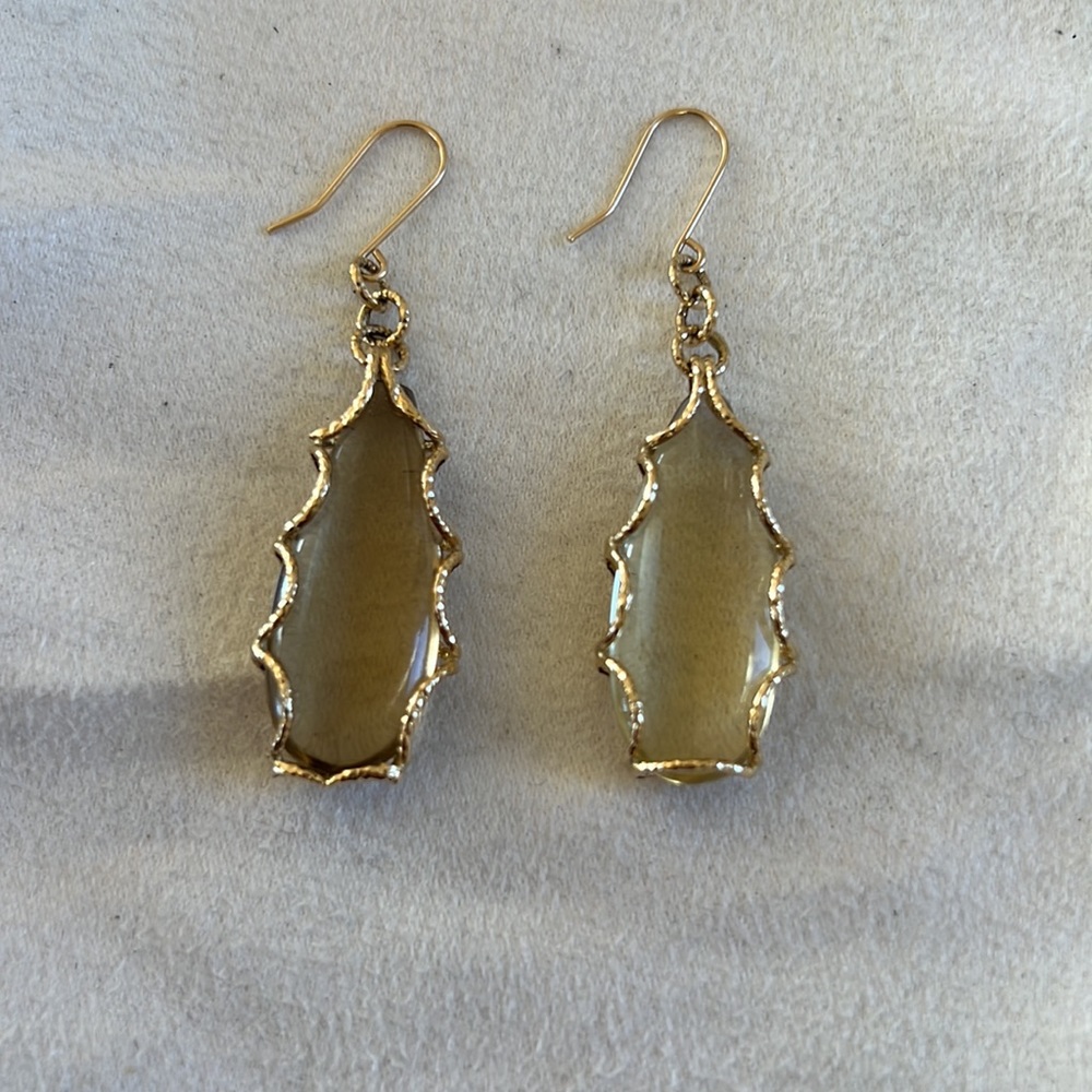 14K yellow gold gemstone earrings